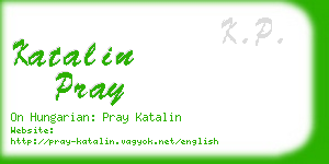 katalin pray business card